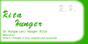 rita hunger business card